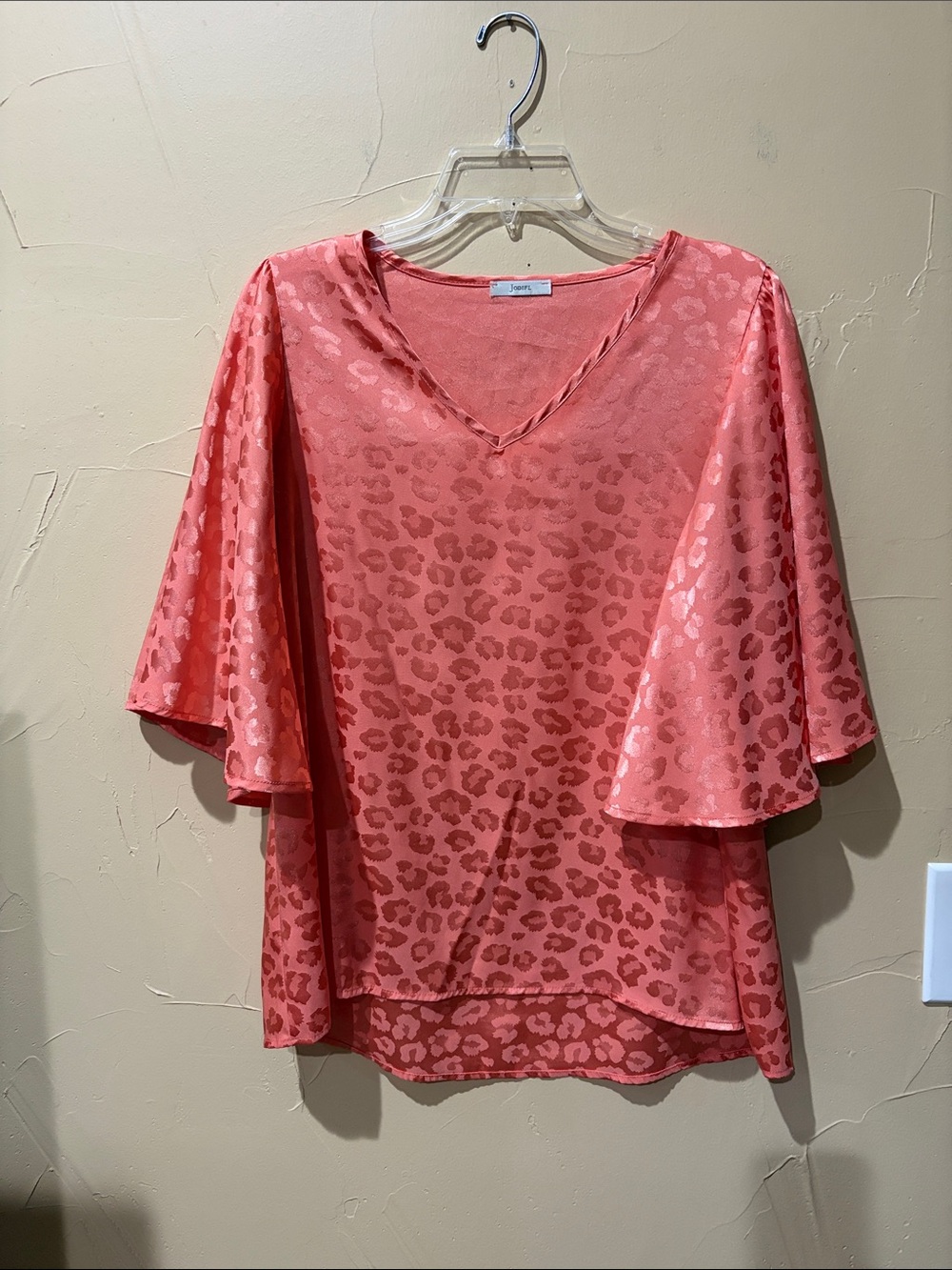 JODIFL Coral Animal-Print Blouse